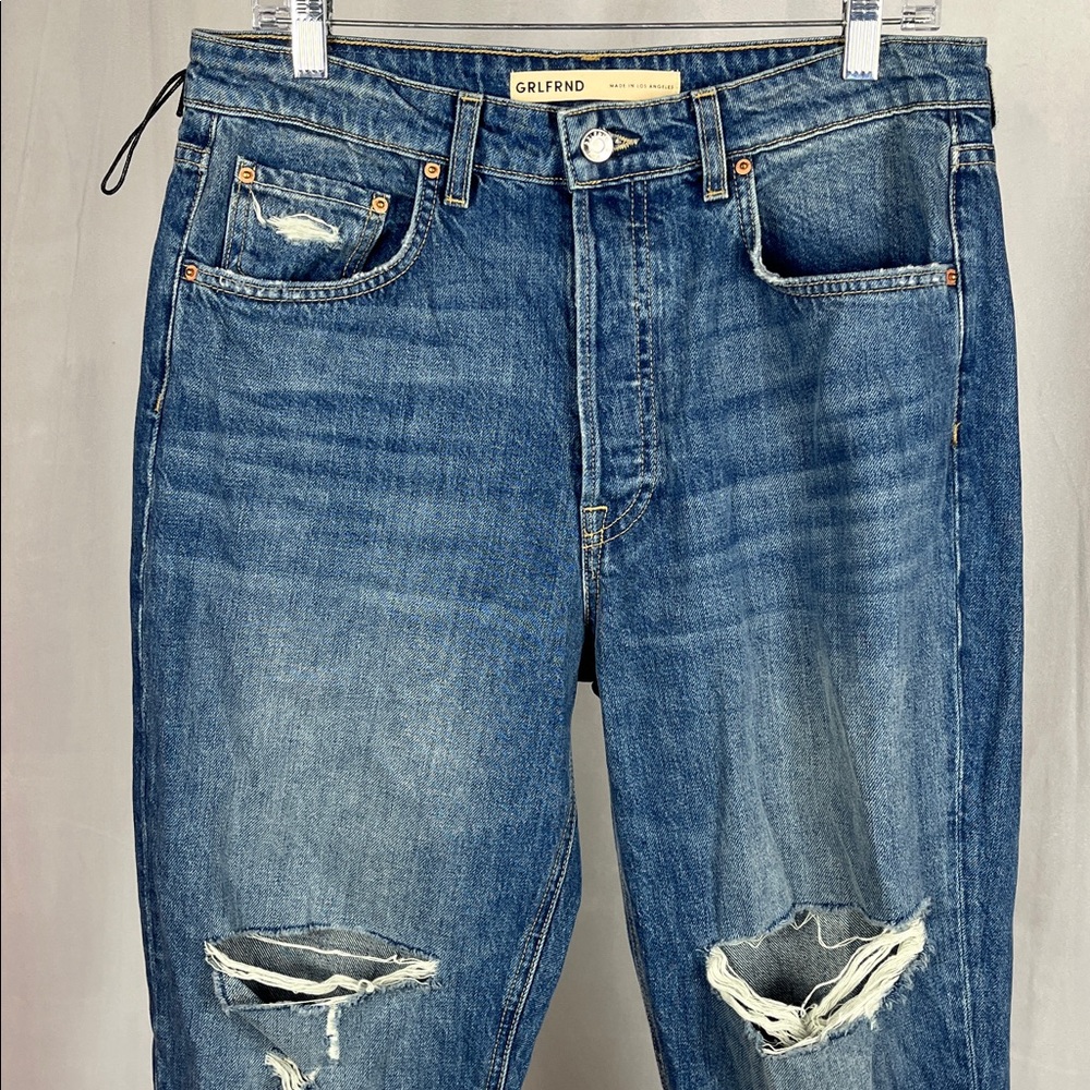 NWOT GRLFRND‎ The Karolina High Rise Straight Crop in Sedona Blue. - Picture 5 of 12